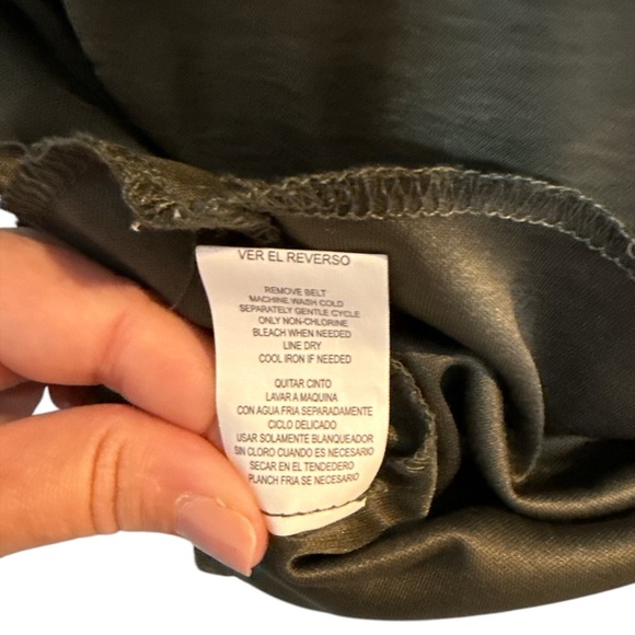 City Triangles Women’s Olive Green Ruffle Dress Size M – Belted, Sleeveless - Picture 9 of 11